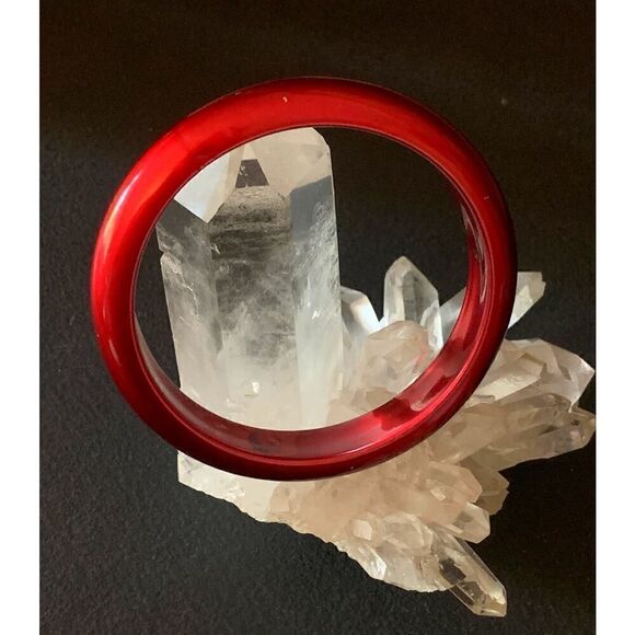 Vintage Wine-Red Bangle Bracelet, Unmarked - Picture 1 of 3